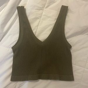 forever 21 dark green tank top